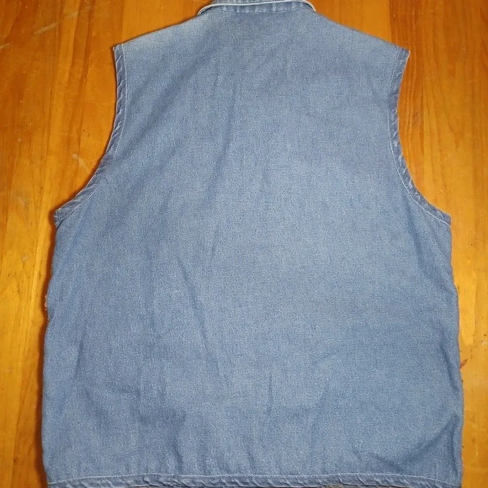 Vintage Denim Patchwork Vest Woven M granny core southwestern  cottage boho chic